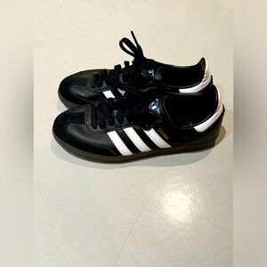 Black and White Adidas Samba Sneaker, size 6.5 (women)